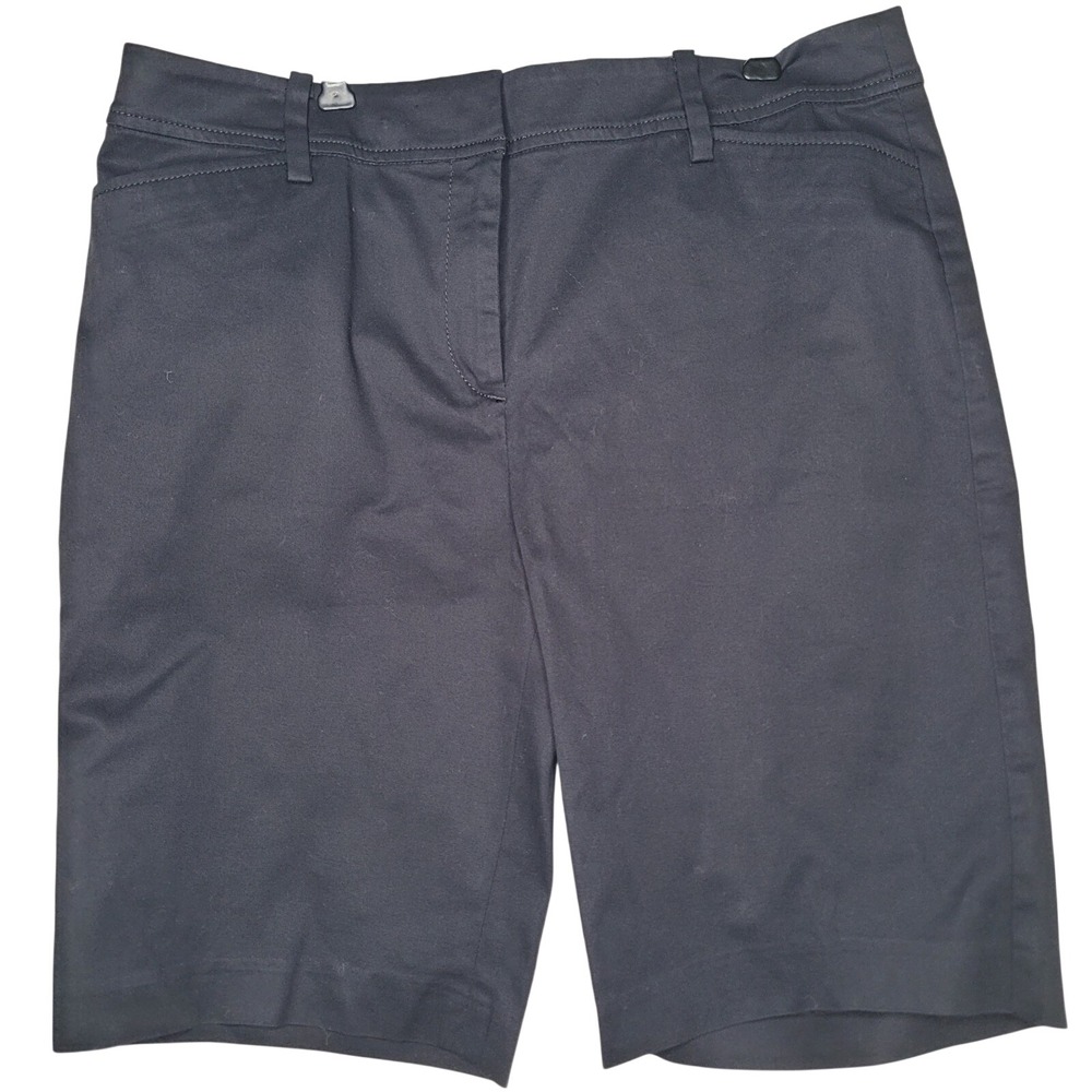 Talbots Bermuda Shorts Women's Sz 8 Black Mid Rise Preppy Summer Polished